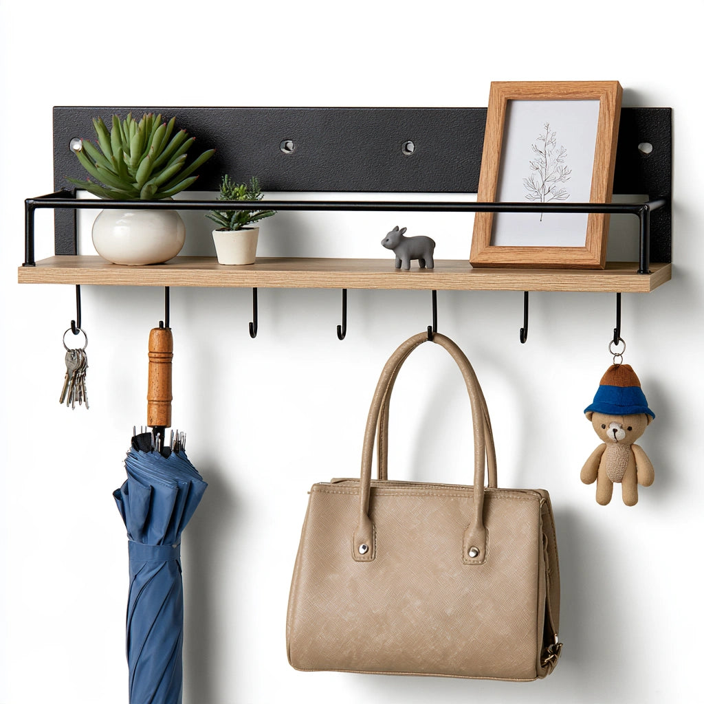 Modern gray wall-mounted key holder and mail organizer from Galvorexo, designed for organized home storage.