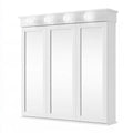 White modern bathroom medicine cabinet with built-in light bar, by Galvorexo, featuring sleek storage design and clean lines.